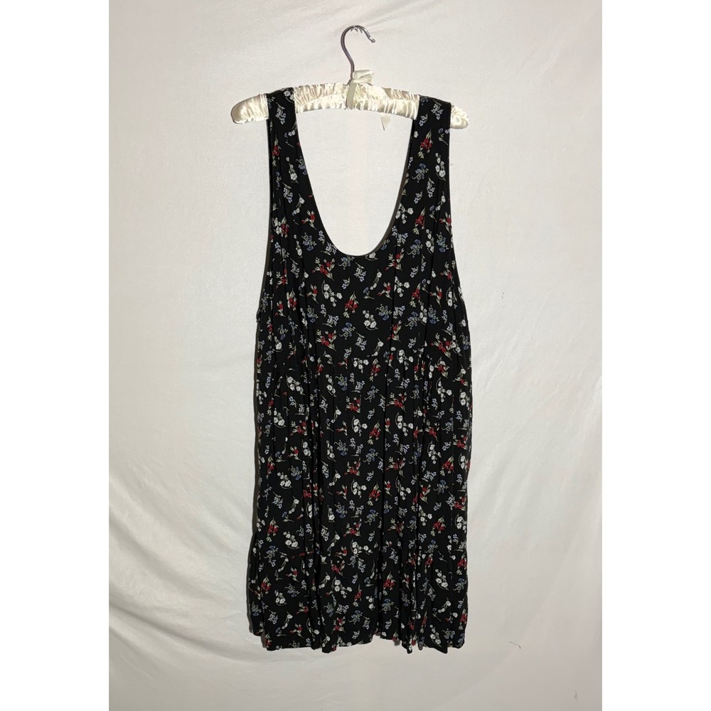 Torrid Black Floral Sleeveless Tiered Tank Mini Dress Plus Size‎ 5 Pockets GUC